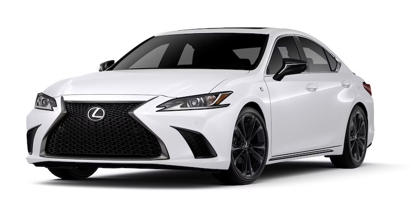A white 2025 Lexus ES 300h.